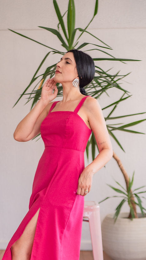 VESTIDO PAULA - com alca e midi