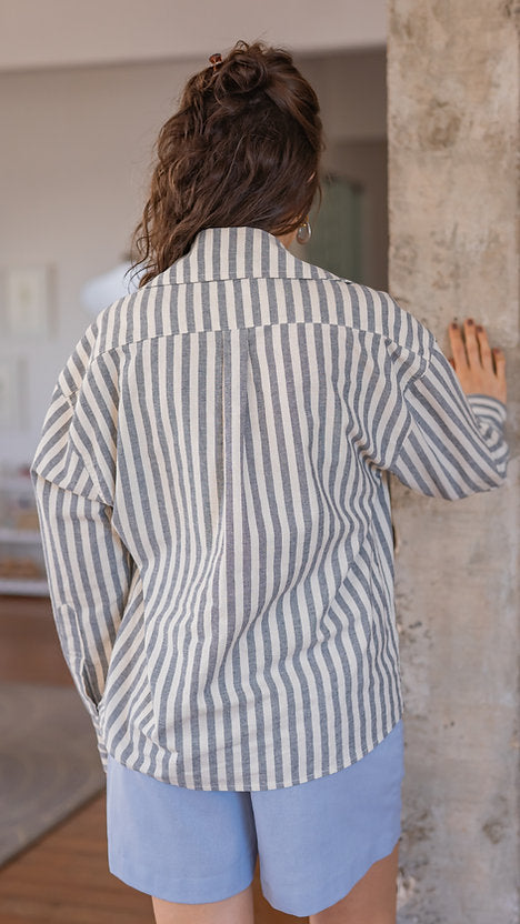 CAMISA LISTRADA 100% ALGODÃO