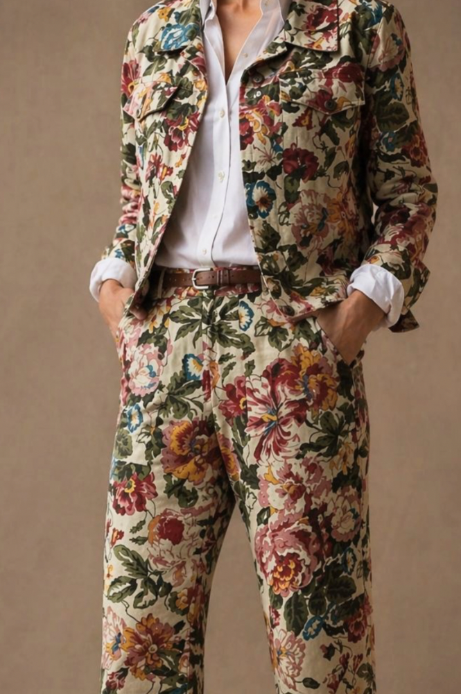 JAQUETA JACQUARD FLORAL