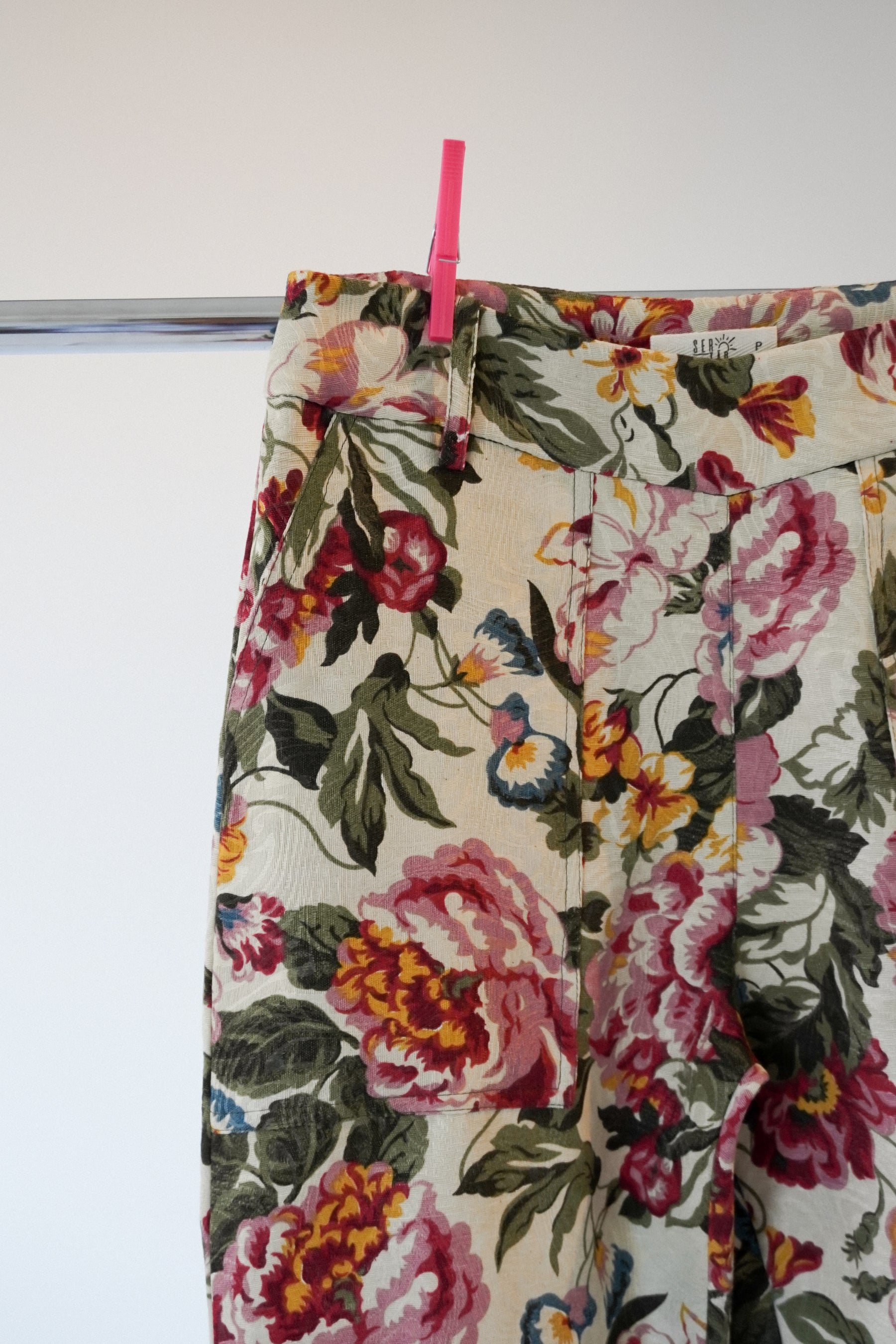 CALÇA RETA FLORAL