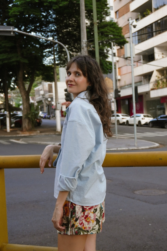 CAMISA AZUL 100% ALGODÃO