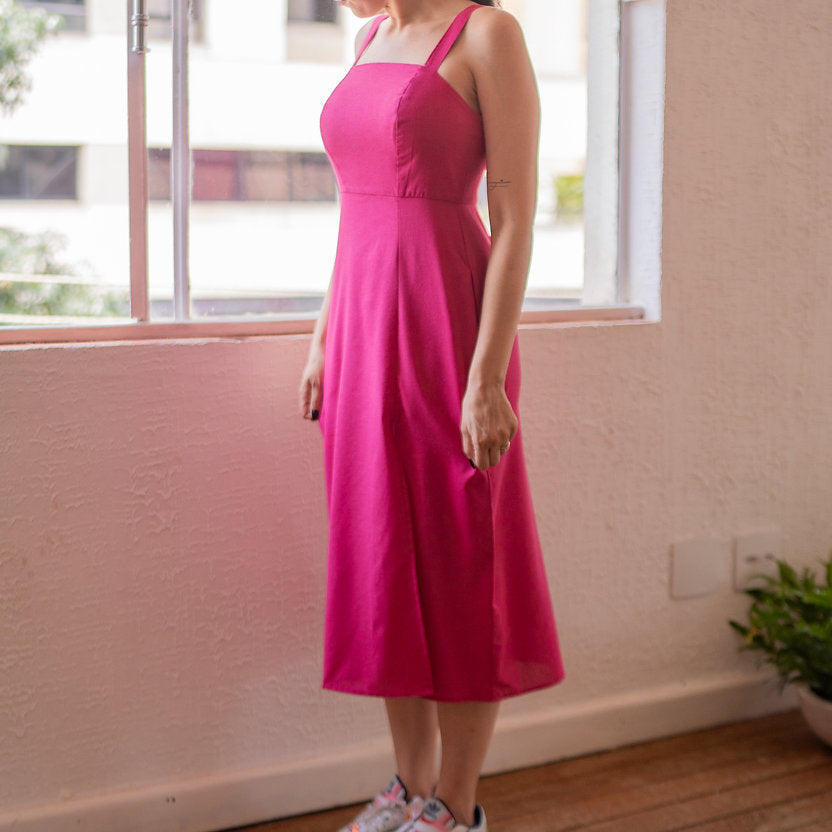 VESTIDO PAULA - com alca e midi