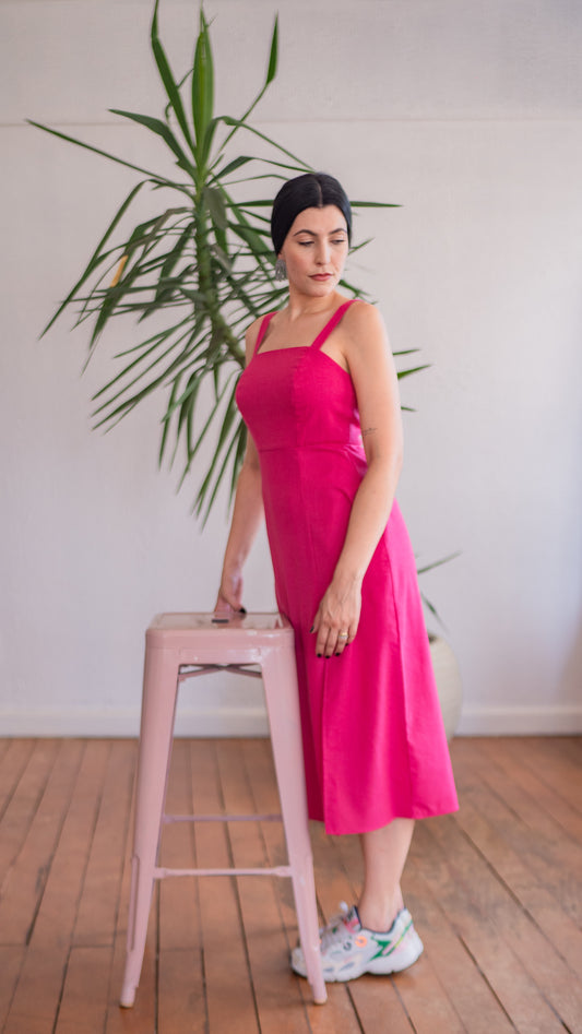 VESTIDO PAULA - com alca e midi