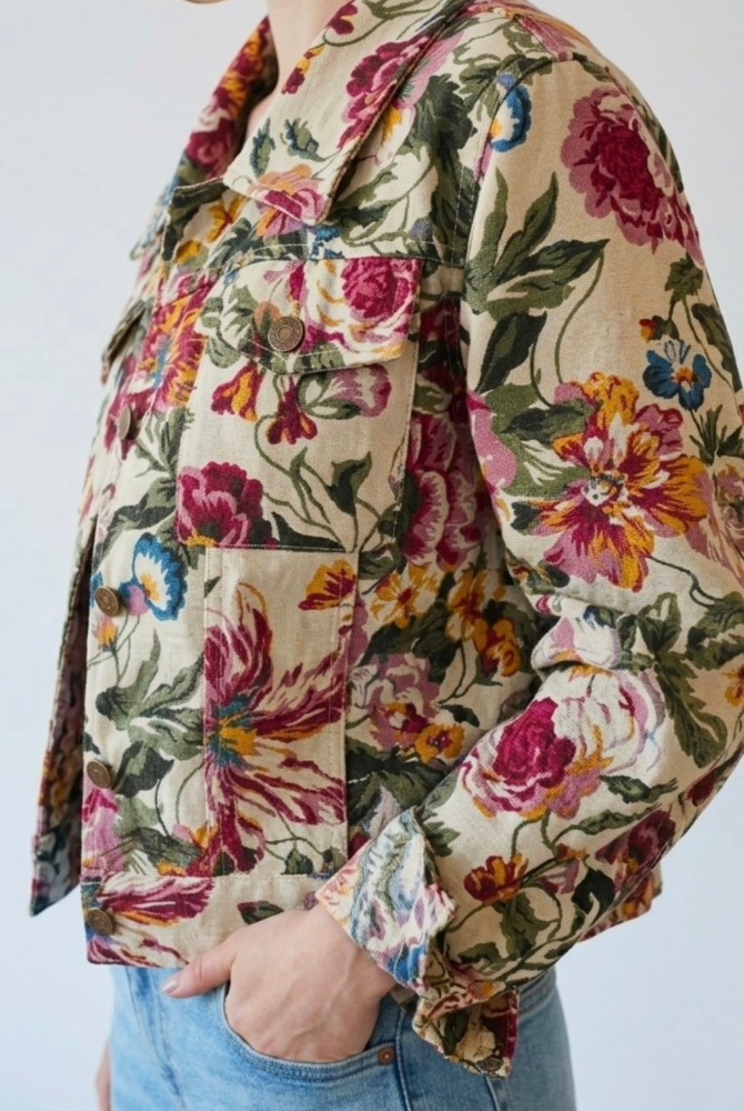 JAQUETA JACQUARD FLORAL