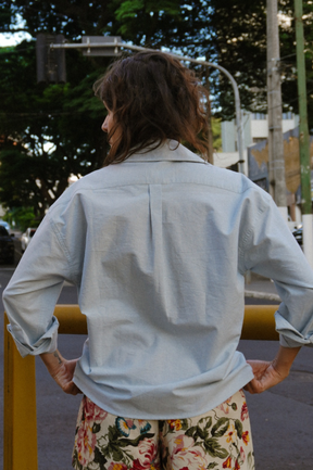 CAMISA AZUL 100% ALGODÃO