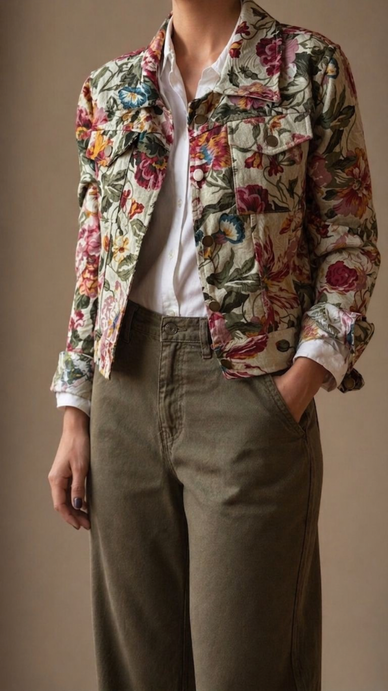 JAQUETA JACQUARD FLORAL