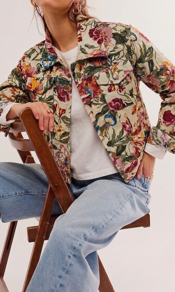 JAQUETA JACQUARD FLORAL