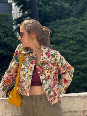JAQUETA JACQUARD FLORAL