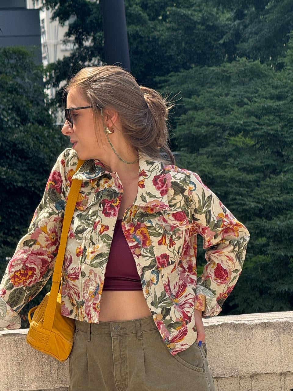 JAQUETA JACQUARD FLORAL