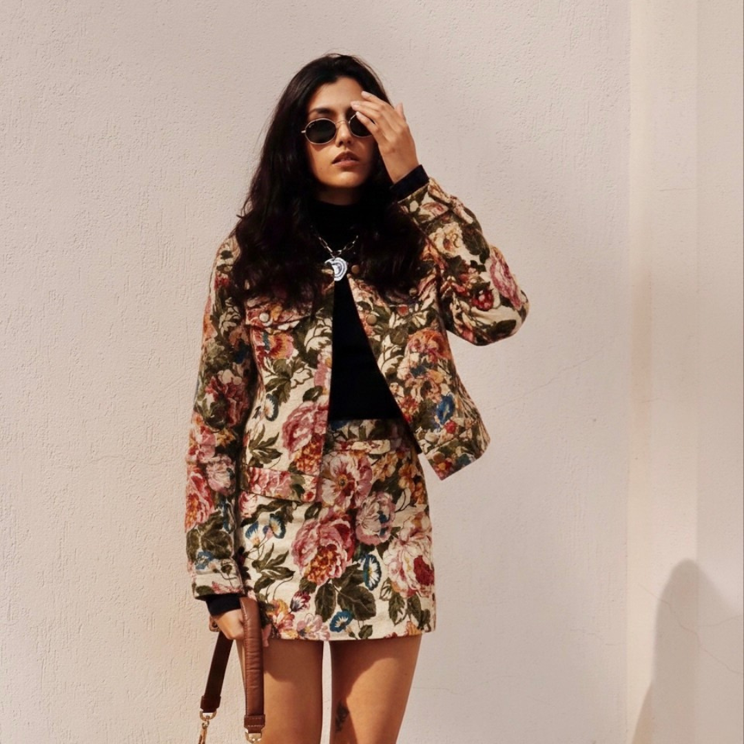 JAQUETA JACQUARD FLORAL