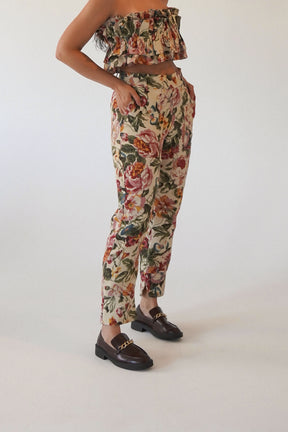 CALÇA RETA FLORAL