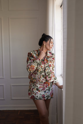 JAQUETA JACQUARD FLORAL